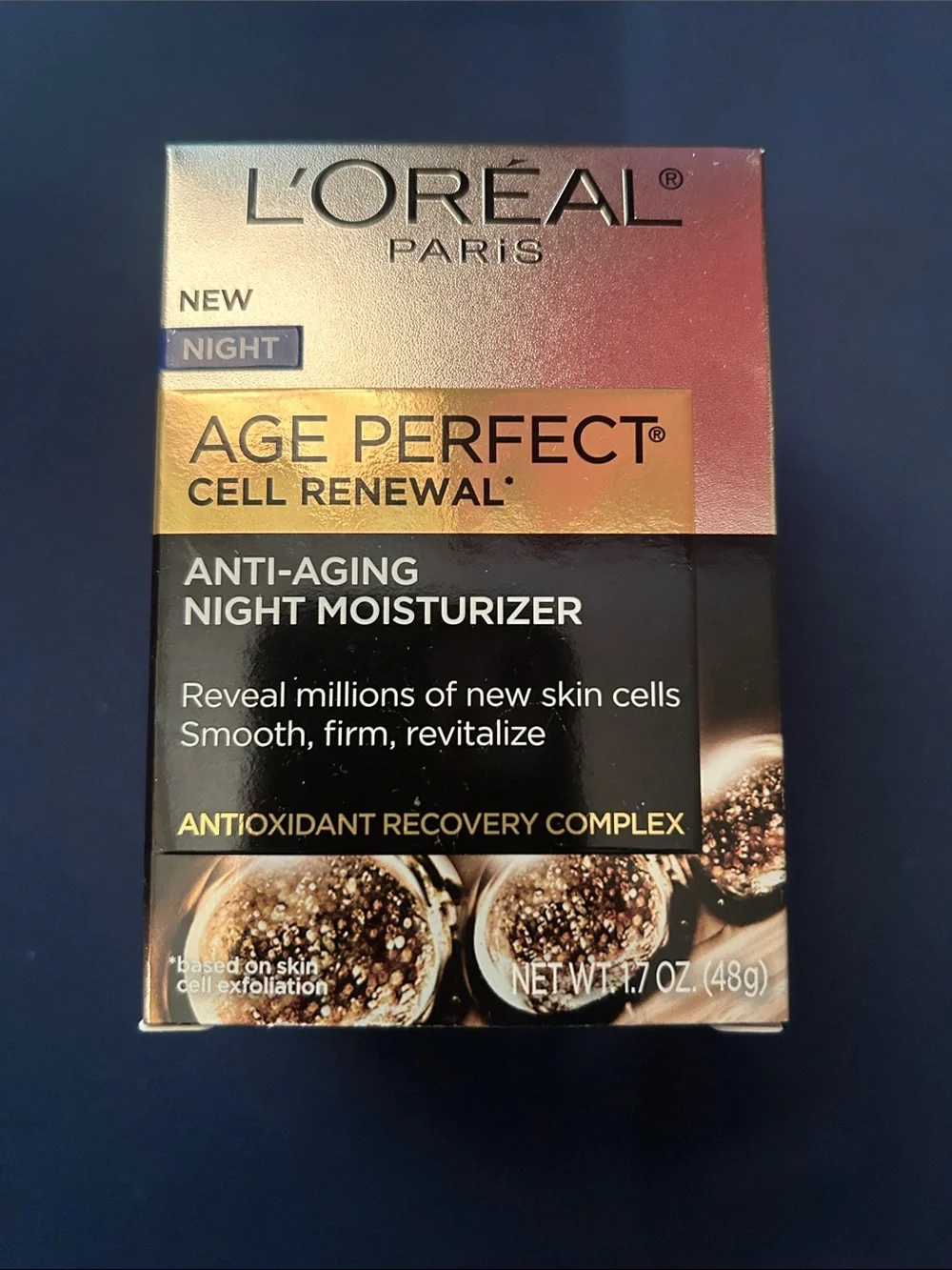 L'Oreal Age Perfect Cell Renewal Night Moisturizer - Gold, Black
